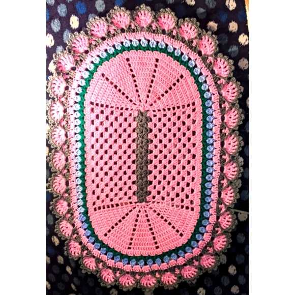 Crib/Security Blanket Bed Doily Handcrafted Crochet - Picture 3 of 3